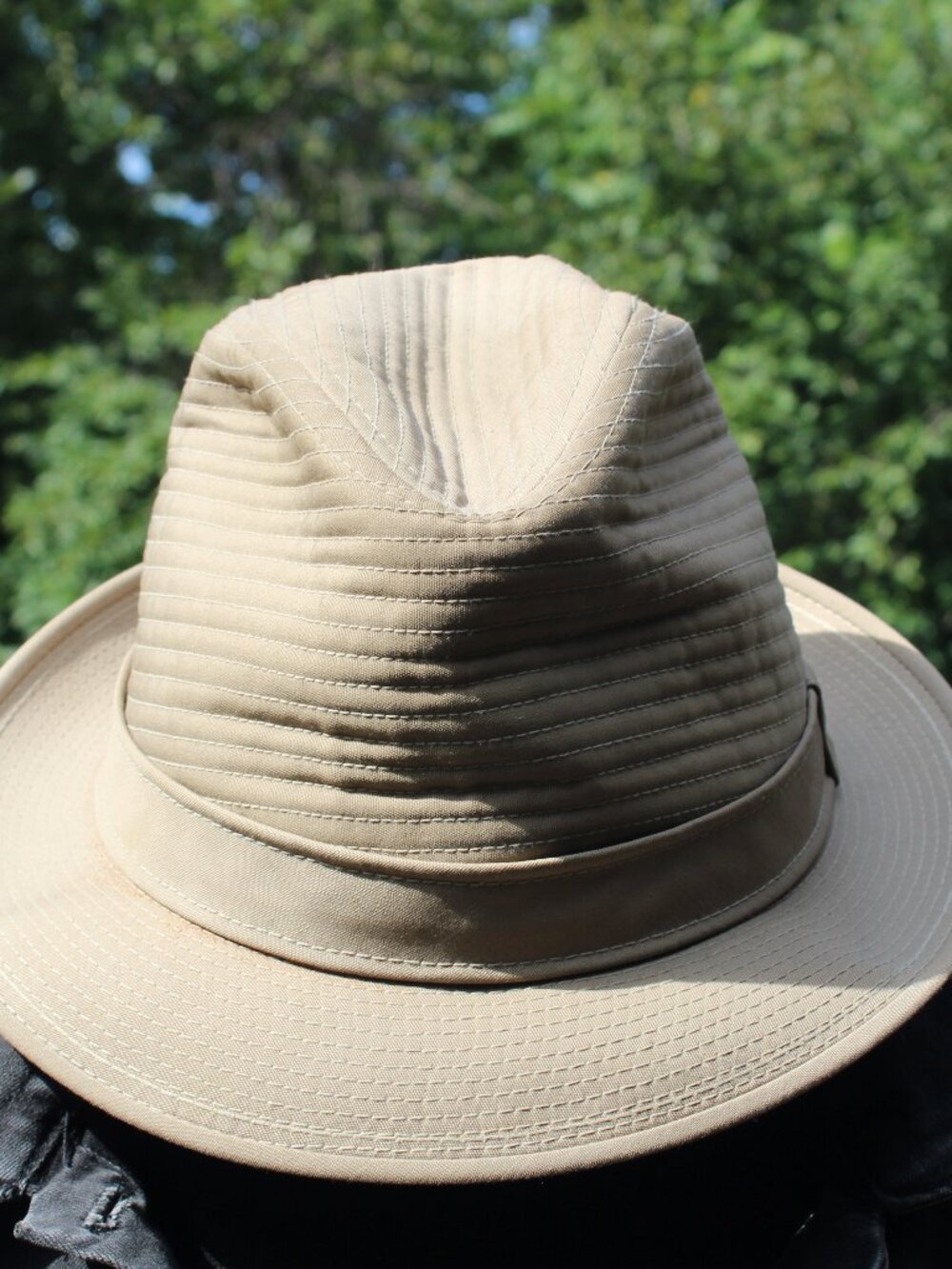 Adam VTG FEDORA Hat Quilted Cotton Canvas - Structured brim- Made in USA - Large
